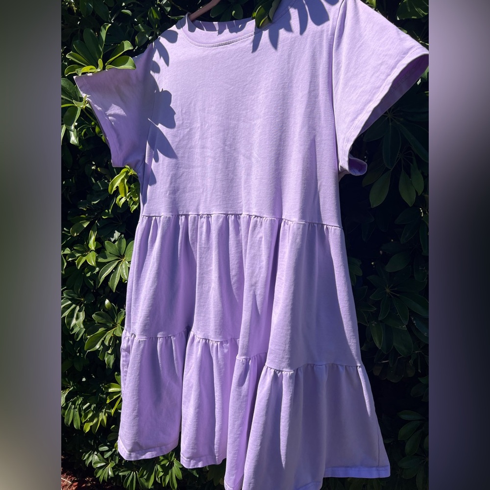 Shiny By Nature Lavender Tiered Babydoll Dress